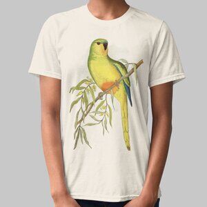 Orange-Bellied Parrot Vintage Print Short Sleeve Graphic Tee T-shirt S M L XL